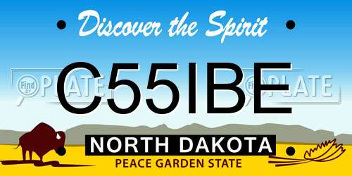 C55IBE North Dakota License Plate