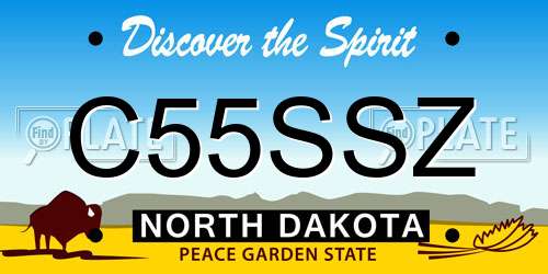 C55SSZ North Dakota License Plate