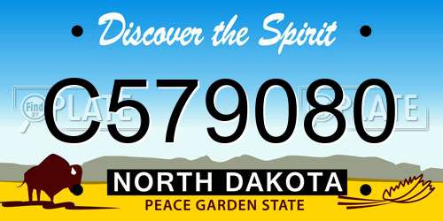 C579080 North Dakota License Plate