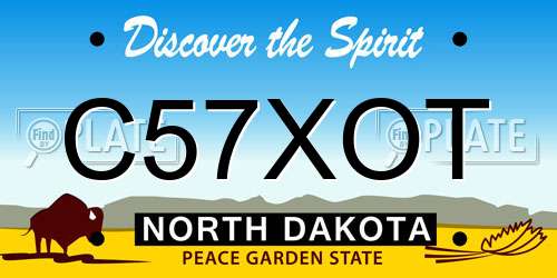 C57XOT North Dakota License Plate