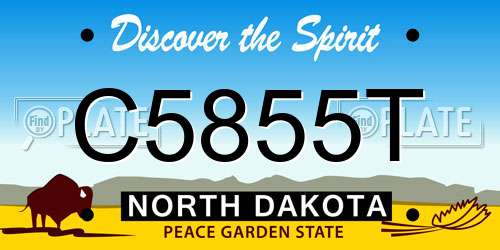 C5855T North Dakota License Plate
