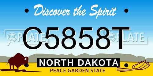 C5858T North Dakota License Plate