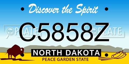 C5858Z North Dakota License Plate