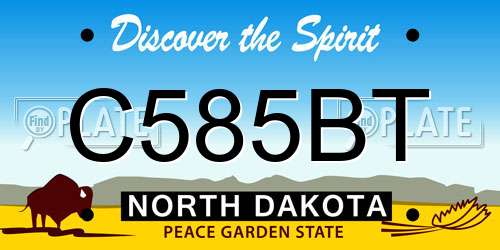 C585BT North Dakota License Plate