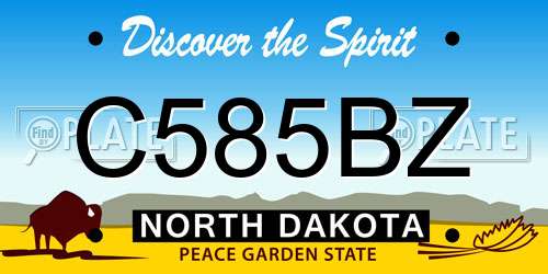 C585BZ North Dakota License Plate