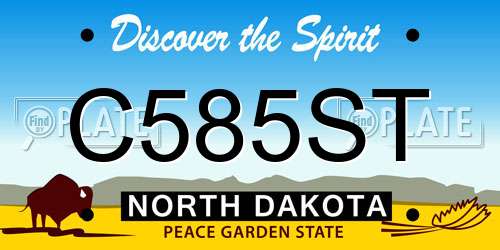C585ST North Dakota License Plate