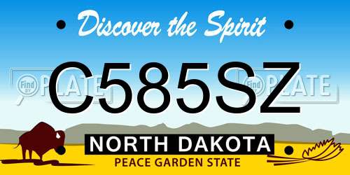 C585SZ North Dakota License Plate