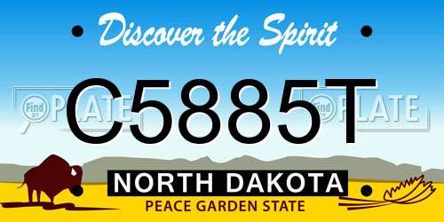 C5885T North Dakota License Plate