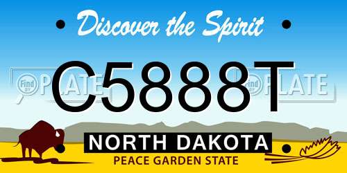 C5888T North Dakota License Plate