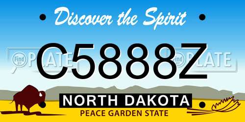 C5888Z North Dakota License Plate