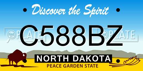 C588BZ North Dakota License Plate