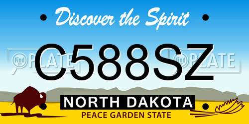 C588SZ North Dakota License Plate