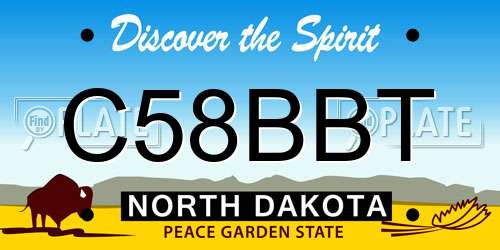 C58BBT North Dakota License Plate