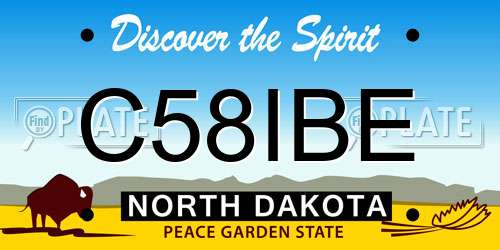 C58IBE North Dakota License Plate