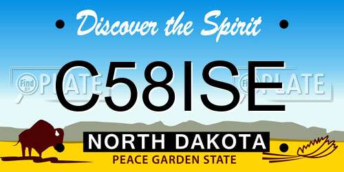C58ISE North Dakota License Plate