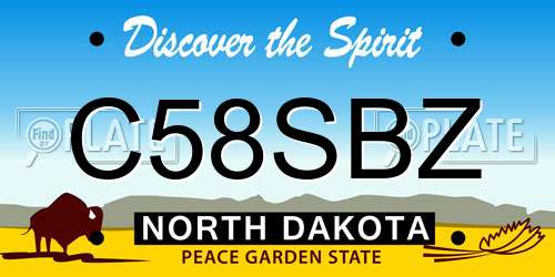 C58SBZ North Dakota License Plate