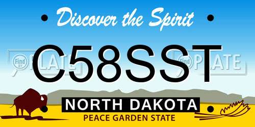 C58SST North Dakota License Plate