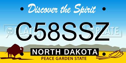 C58SSZ North Dakota License Plate