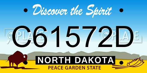 C61572D North Dakota License Plate