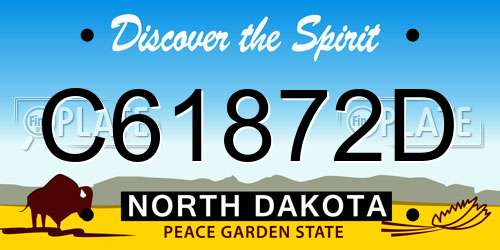 C61872D North Dakota License Plate
