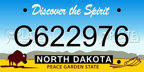 C622976 North Dakota License Plate