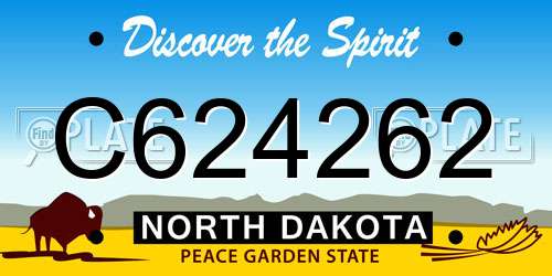 C624262 North Dakota License Plate
