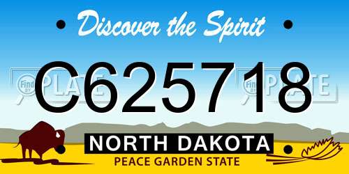 C625718 North Dakota License Plate
