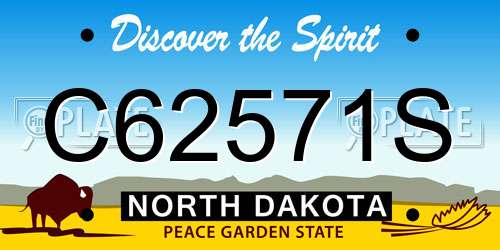 C62571S North Dakota License Plate