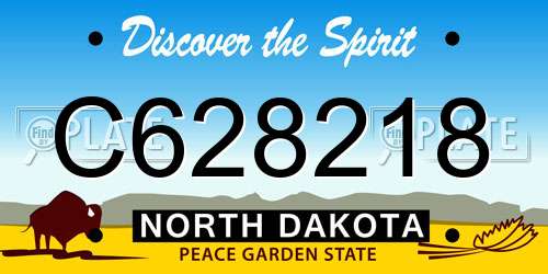 C628218 North Dakota License Plate
