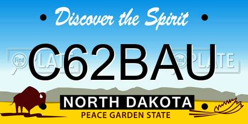 C62BAU North Dakota License Plate