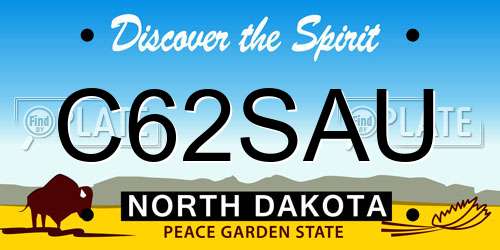 C62SAU North Dakota License Plate