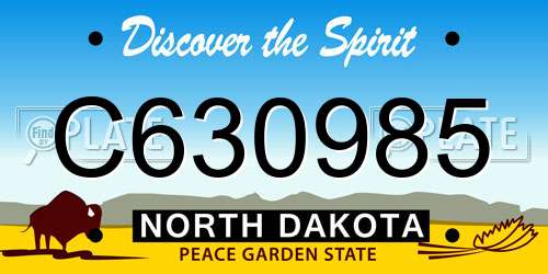C630985 North Dakota License Plate