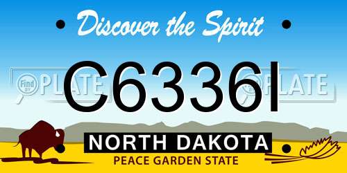 C6336I North Dakota License Plate