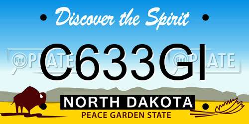 C633GI North Dakota License Plate
