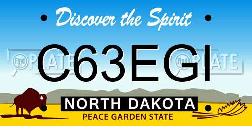 C63EGI North Dakota License Plate