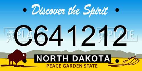 C641212 North Dakota License Plate