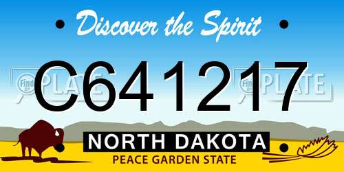 C641217 North Dakota License Plate