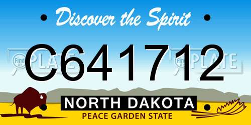 C641712 North Dakota License Plate