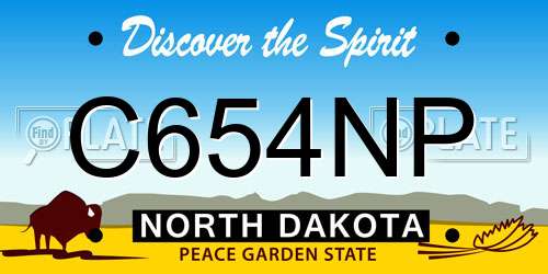 C654NP North Dakota License Plate