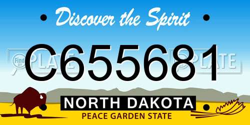 C655681 North Dakota License Plate