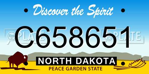 C658651 North Dakota License Plate