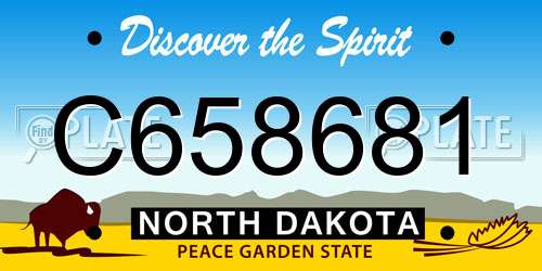 C658681 North Dakota License Plate