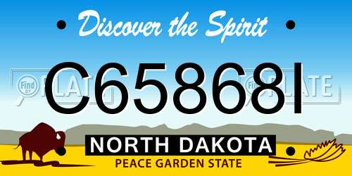 C65868I North Dakota License Plate
