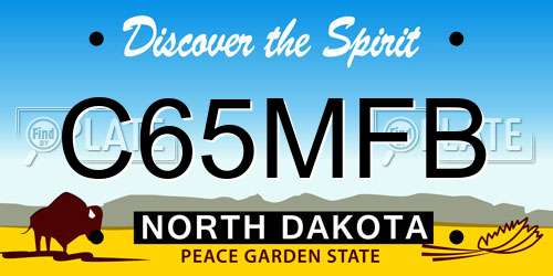 C65MFB North Dakota License Plate