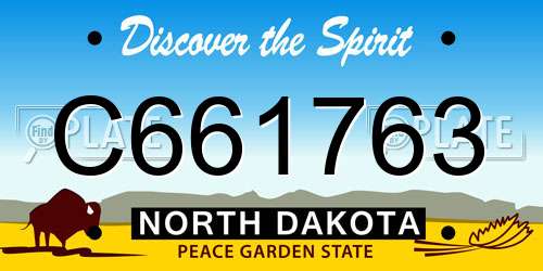 C661763 North Dakota License Plate