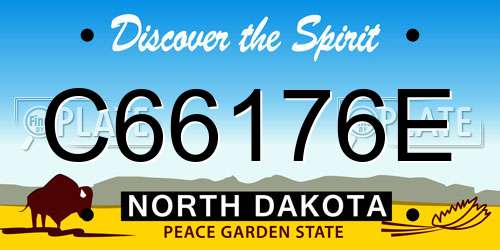 C66176E North Dakota License Plate