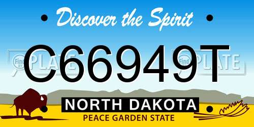 C66949T North Dakota License Plate