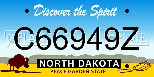 C66949Z North Dakota License Plate