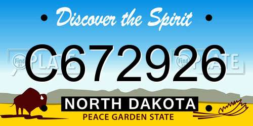 C672926 North Dakota License Plate