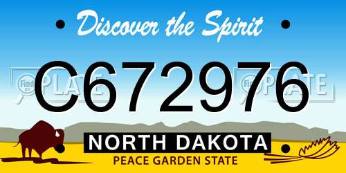 C672976 North Dakota License Plate